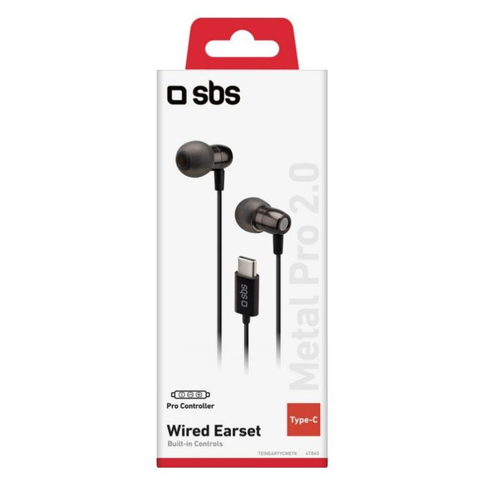 SBS - Slušalice Metal Pro 2.0, USB-C, crno