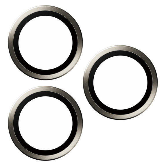 Zaštita objektiva kamere Hoops za iPhone 15 Pro/15 Pro Max, Natural Metal, PanzerGlass