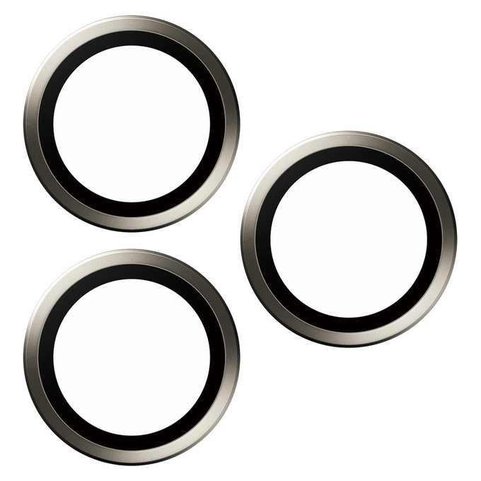 Zaštita objektiva kamere Hoops za iPhone 15 Pro/15 Pro Max, Natural Metal, PanzerGlass