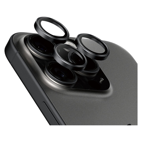 Zaštita objektiva kamere Hoops za iPhone 15 Pro/15 Pro Max, Black Titanium, PanzerGlass