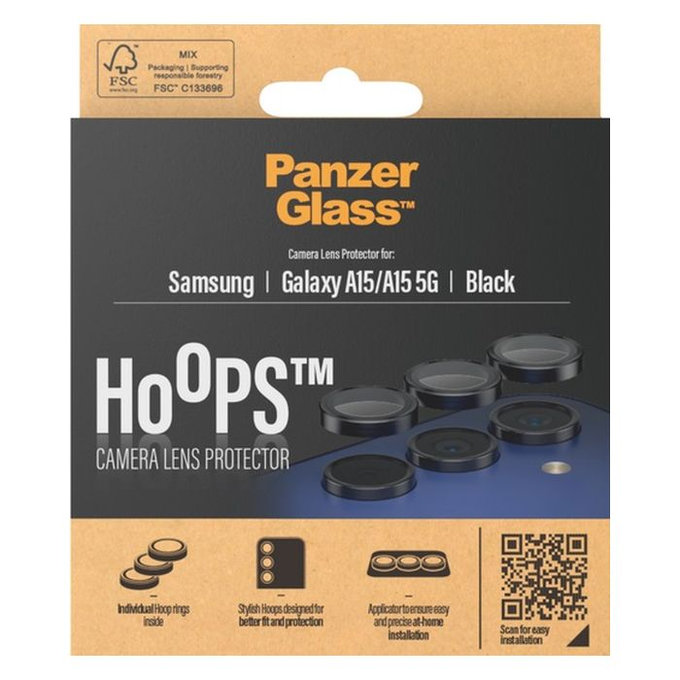PanzerGlass - Zaštitni poklopac za objektiv kamere Hoops za Samsung Galaxy A15, crno