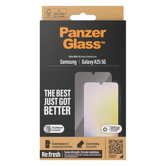 PanzerGlass - Kaljeno Staklo Re:fresh UWF s aplikatorom za Samsung Galaxy A25 5G, crno