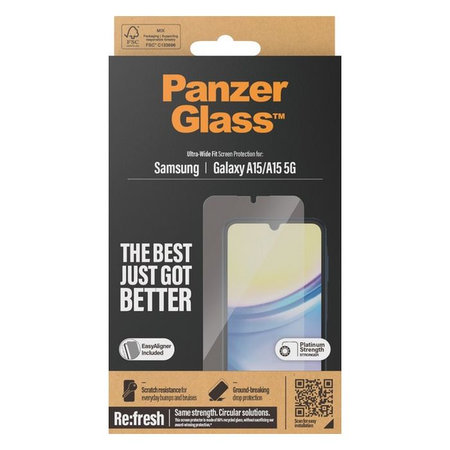 PanzerGlass - Kaljeno Staklo Re:fresh UWF s aplikatorom za Samsung Galaxy A15 5G, crno