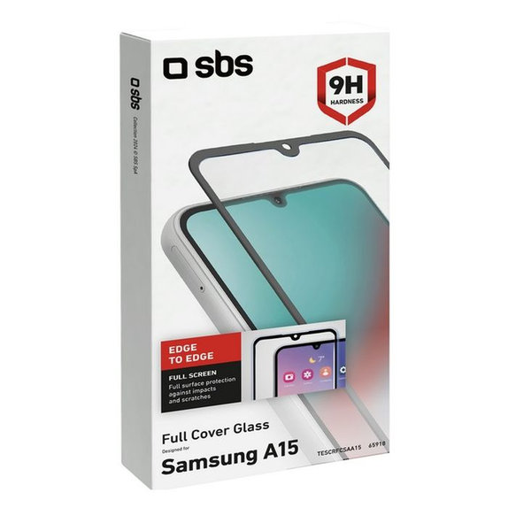 SBS - Kaljeno Staklo Full Cover za Samsung Galaxy A15 5G, crno