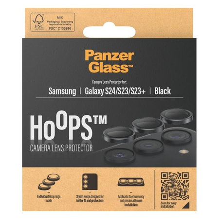 PanzerGlass - Zaštitni poklopac za objektiv kamere Hoops za Samsung Galaxy 23, 23+ a 24, crno
