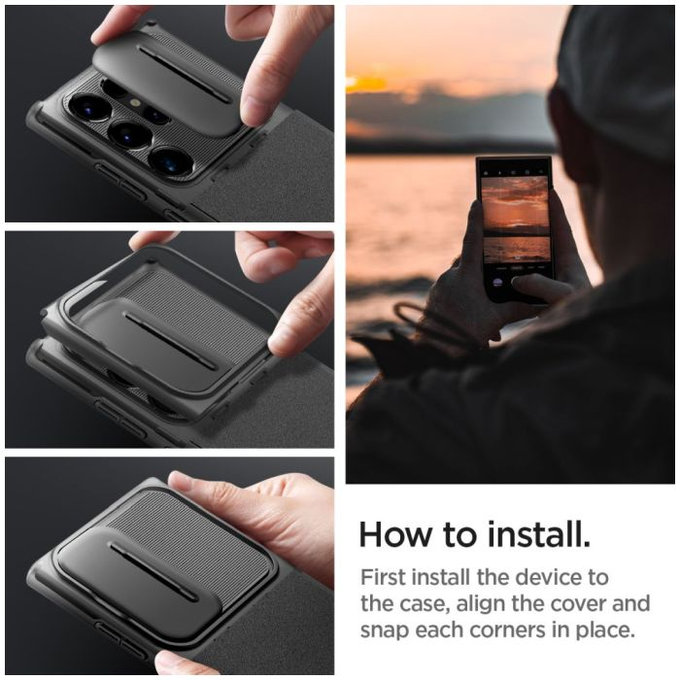 Spigen - Maska Optik Armor za Samsung Galaxy S24 Ultra, crno