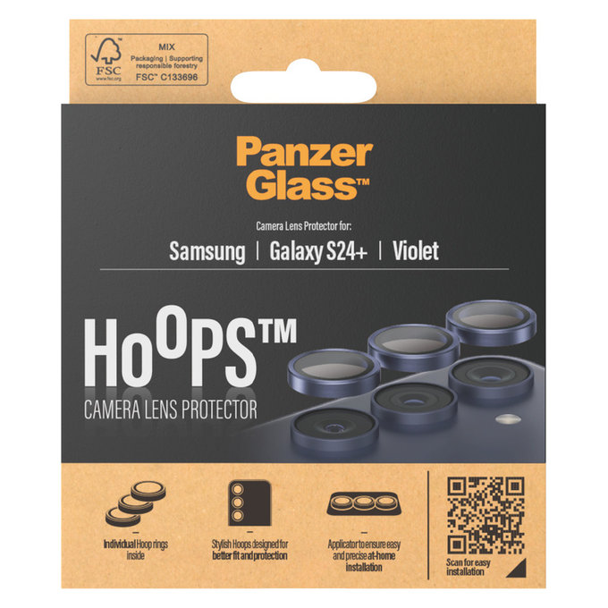 Zaštita objektiva kamere Hoops za Samsung Galaxy S24+, Ljubičasta, PanzerGlass
