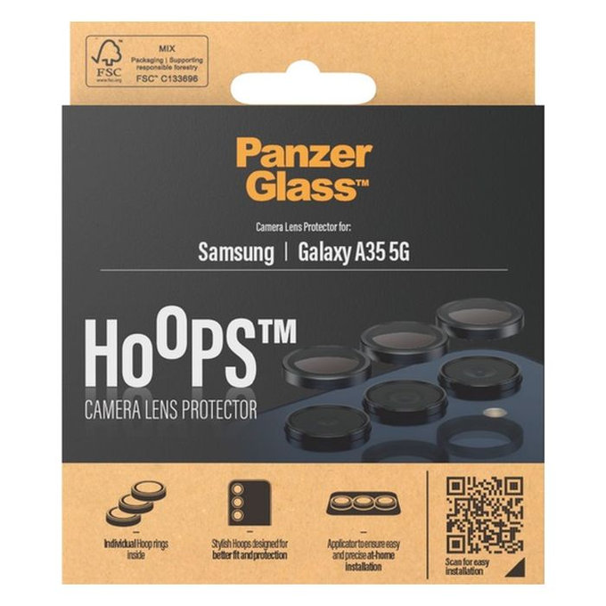 PanzerGlass - Zaštitni poklopac za objektiv kamere Hoops za Samsung Galaxy A35, crno