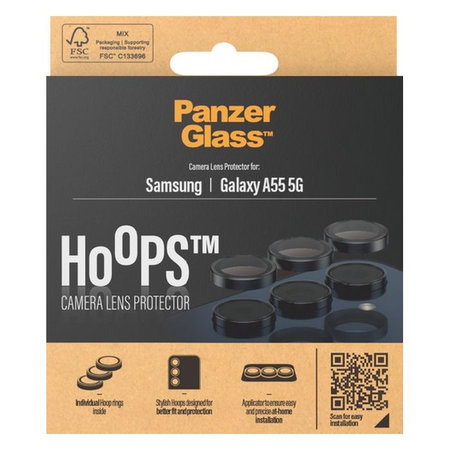 PanzerGlass - Zaštitni poklopac za objektiv kamere Hoops za Samsung Galaxy A55, crno