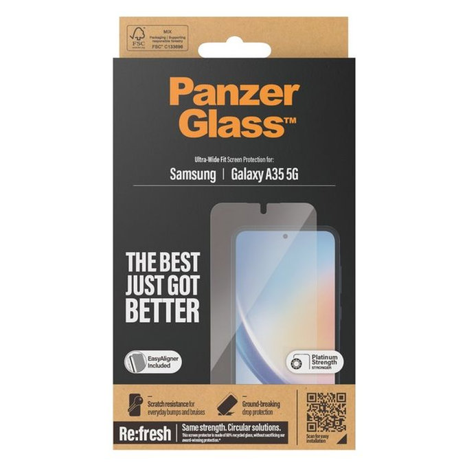PanzerGlass - Kaljeno Staklo Re:fresh UWF s aplikatorom za Samsung Galaxy A35 5G, crno