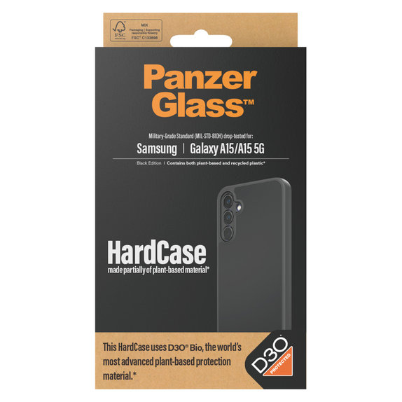 Maska HardCase D3O za Samsung Galaxy A15/A15 5G, Crna, PanzerGlass