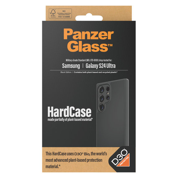 Maska HardCase D3O za Samsung Galaxy S24 Ultra, Crna, PanzerGlass