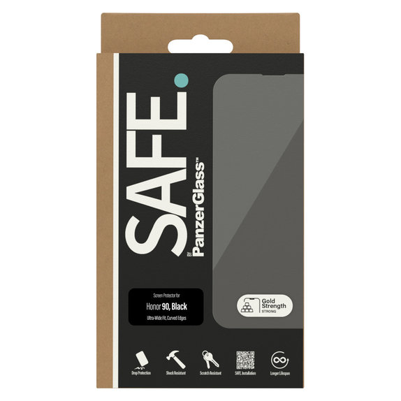 Kaljeno staklo UWF za Honor 90, Crna, SAFE by PanzerGlass