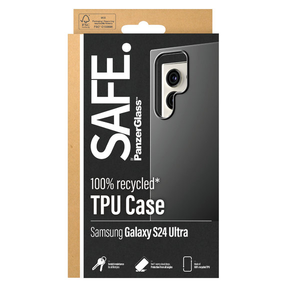 Maska TPU za Samsung Galaxy S24 Ultra, Crna, SAFE by PanzerGlass