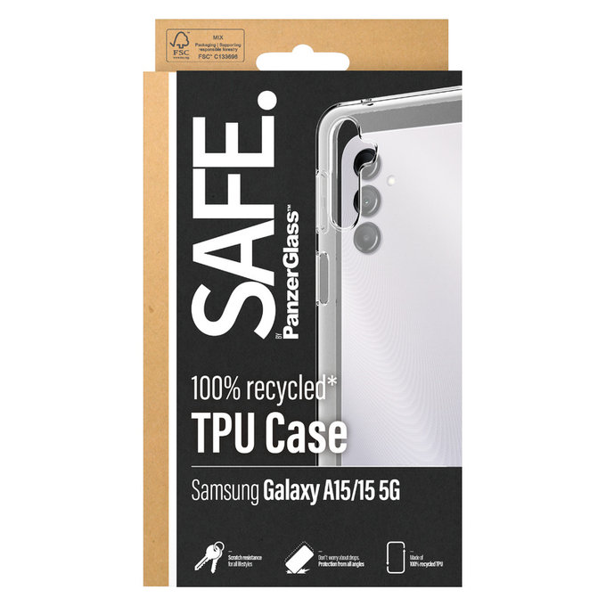 Maska TPU za Samsung Galaxy A15/A15 5G, Prozirna, SAFE by PanzerGlass
