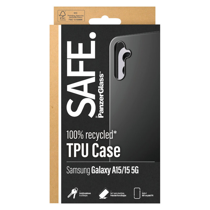 Maska TPU za Samsung Galaxy A15/A15 5G, Crna, SAFE by PanzerGlass