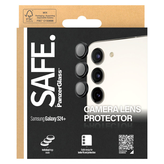 Zaštita objektiva kamere za Samsung Galaxy S24/S23/S23+, Crna, SAFE by PanzerGlass