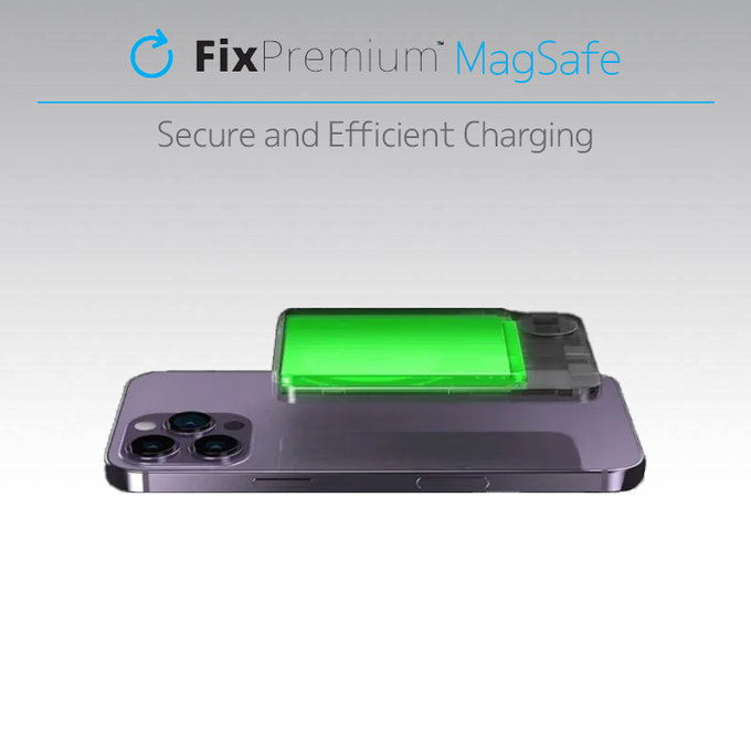 FixPremium - MagSafe PowerBank s LCD 5000mAh, crno