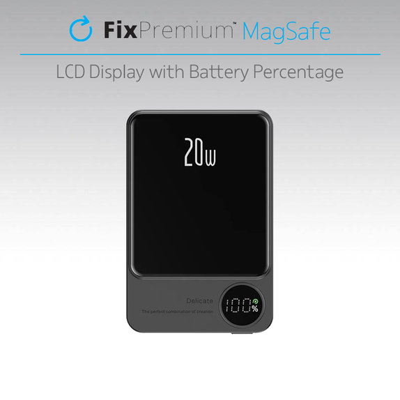 FixPremium - MagSafe PowerBank s LCD 5000mAh, zeleni