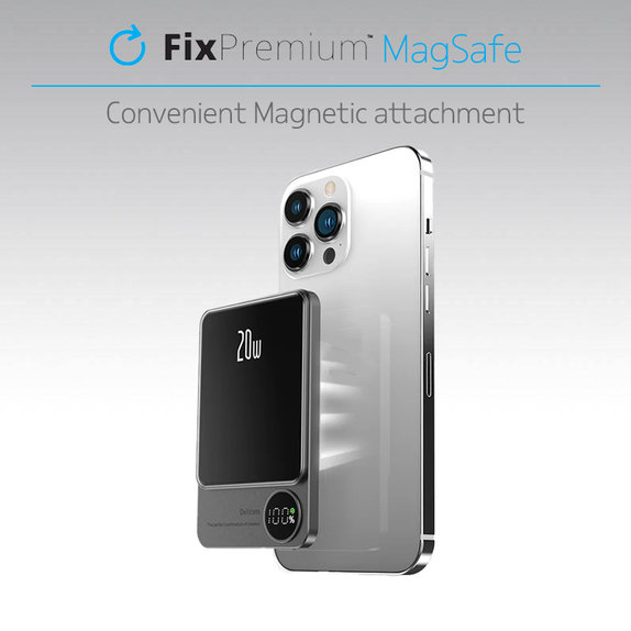 FixPremium - MagSafe PowerBank s LCD 5000mAh, zeleni