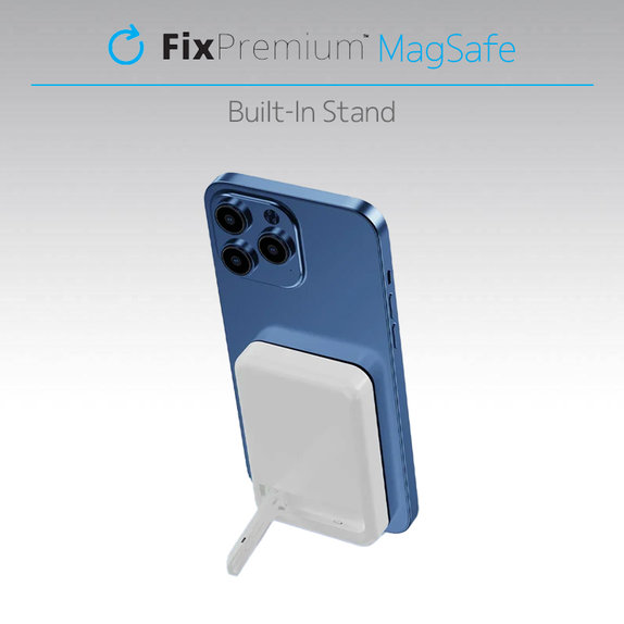 FixPremium - MagSafe PowerBank sa Stojanom 10 000mAh, bijela