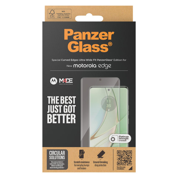 Kaljeno staklo UWF za Motorola Edge 50 Pro, Crna, PanzerGlass