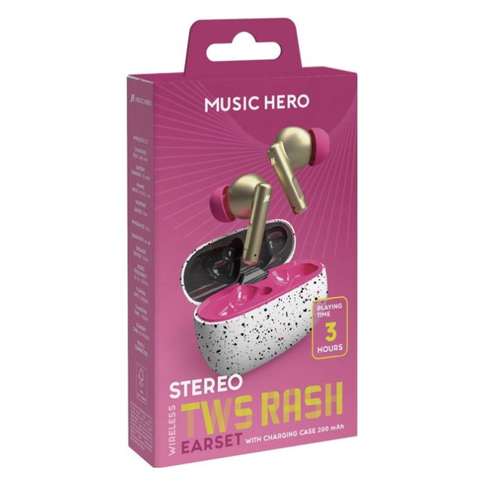 Music Hero - Bežične Slušalice TWS RASH, fantasy pink