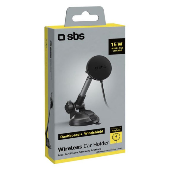 SBS - Auto Držač s rukom i MagSafe, 15W, crno