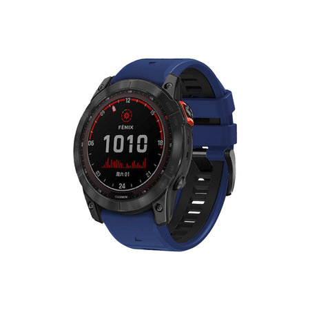 FixPremium - Dvobojni Silikonski Remen za Garmin (QuickFit 22mm), plavi