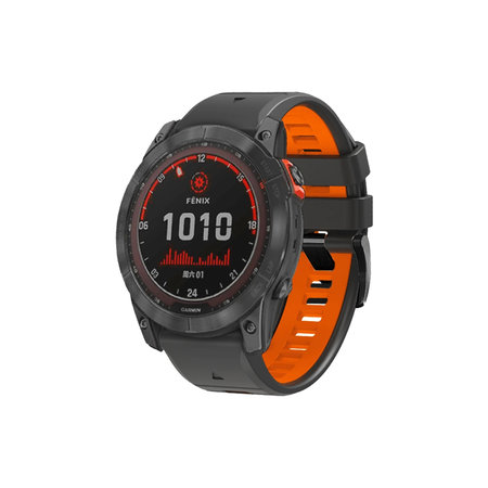 FixPremium - Dvobojni Silikonski Remen za Garmin (QuickFit 26mm), sivi