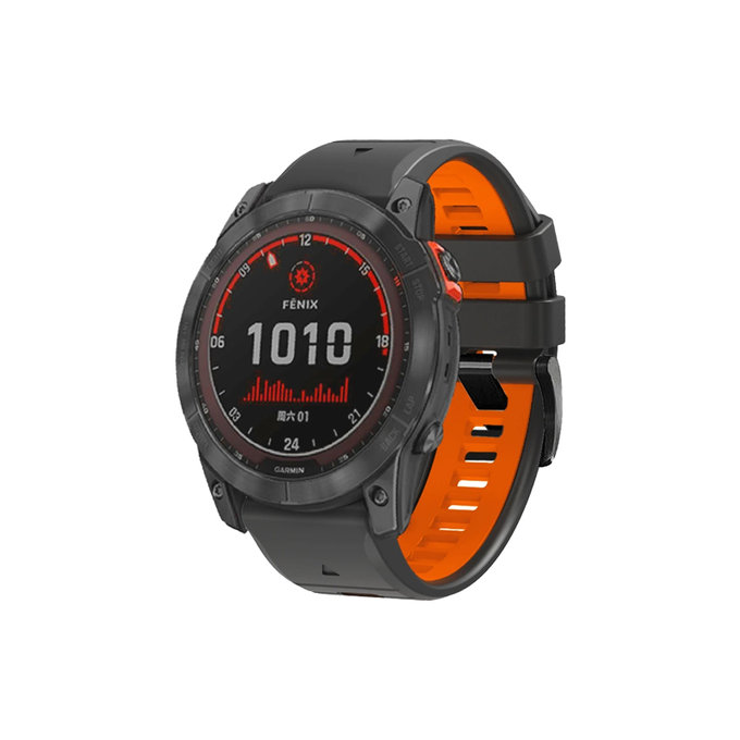 FixPremium - Dvobojni Silikonski Remen za Garmin (QuickFit 22mm), sivi