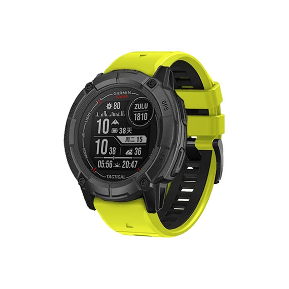 FixPremium - Dvobojni Silikonski Remen za Garmin (QuickFit 22mm), zeleni
