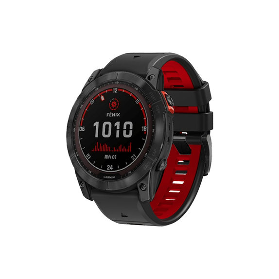 FixPremium - Dvobojni Silikonski Remen za Garmin (QuickFit 20mm), crni