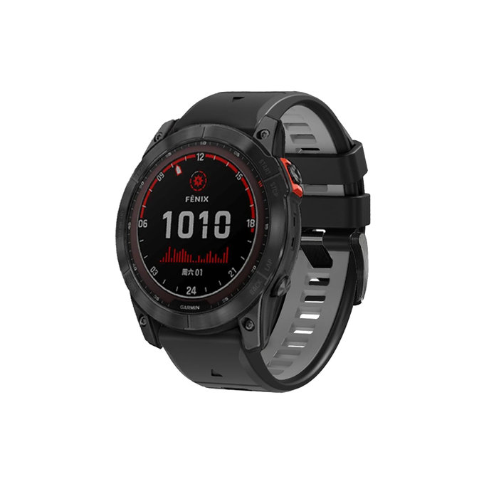 FixPremium - Dvobojni Silikonski Remen za Garmin (QuickFit 20mm), crni