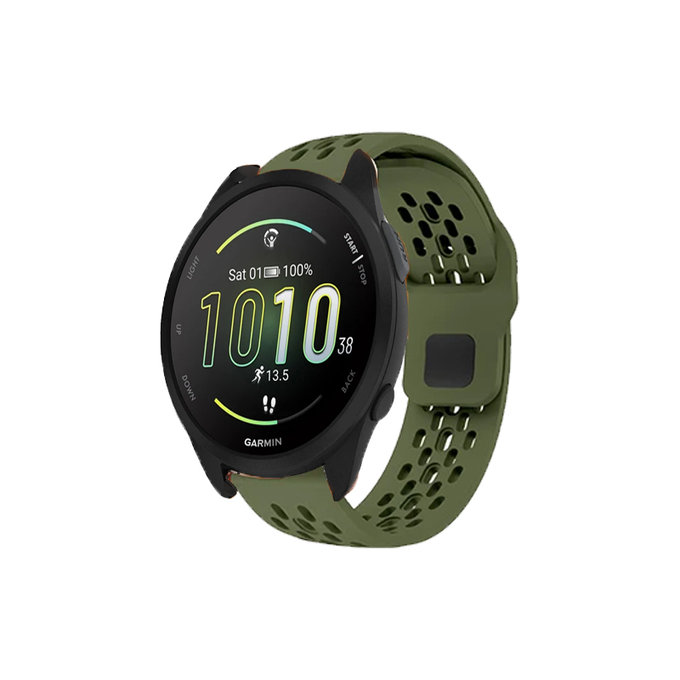 FixPremium - Univerzalni Silikonski Remen za Garmin (20mm), zeleni