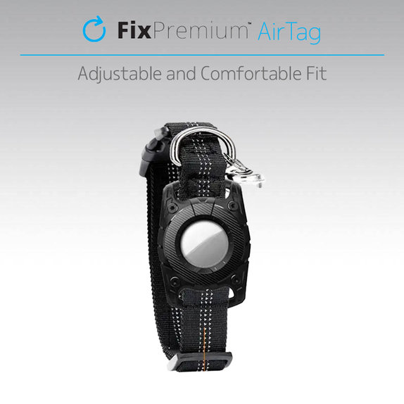 FixPremium - AirTag ogrlica za pse i mačke, crna