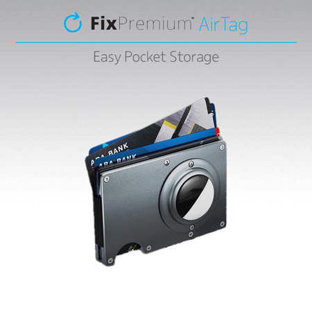 FixPremium - AirTag Carbon novčanik s remenom, crveni