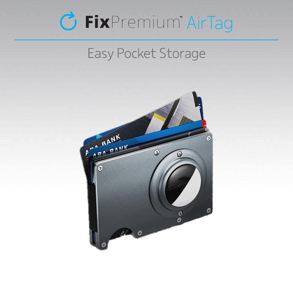 FixPremium - AirTag Carbon novčanik sa kopčom, crni