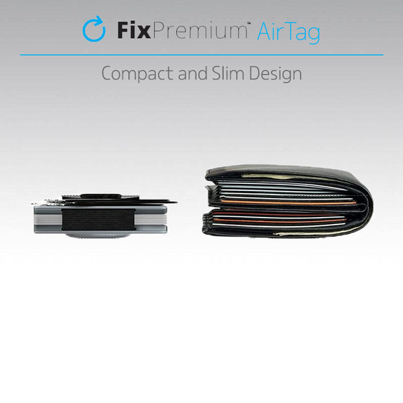 FixPremium - AirTag Carbon novčanik sa kopčom, crni