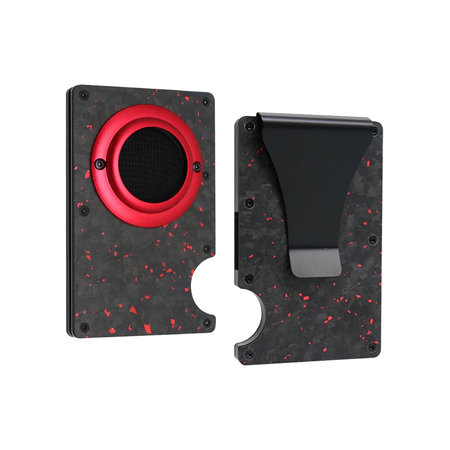 FixPremium - AirTag Carbon novčanik sa kopčom, crveni