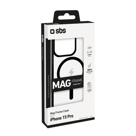 SBS - Mag Frame futrola kompatibilna s MagSafe za iPhone 15 Pro, crna
