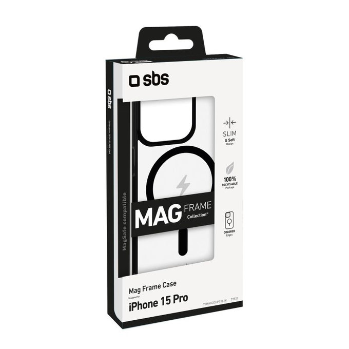 SBS - Mag Frame futrola kompatibilna s MagSafe za iPhone 15 Pro, crna