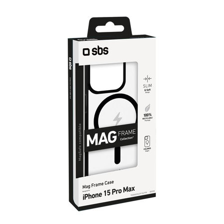 SBS - Mag Frame futrola kompatibilna s MagSafe za iPhone 15 Pro Max, crna