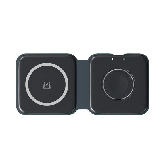 FixPremium - MagSafe Duo za iPhone a Apple Watch, črna