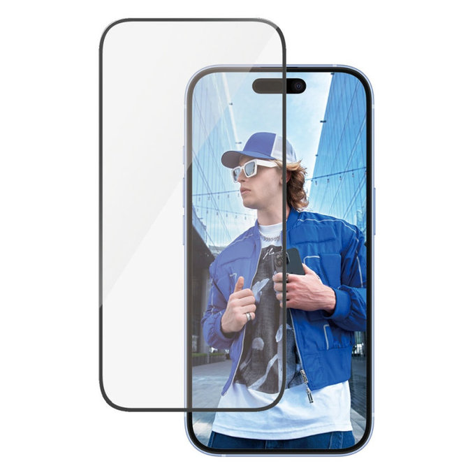 UWF kaljeno staklo s aplikatorom za iPhone 16/15, Crna, PanzerGlass
