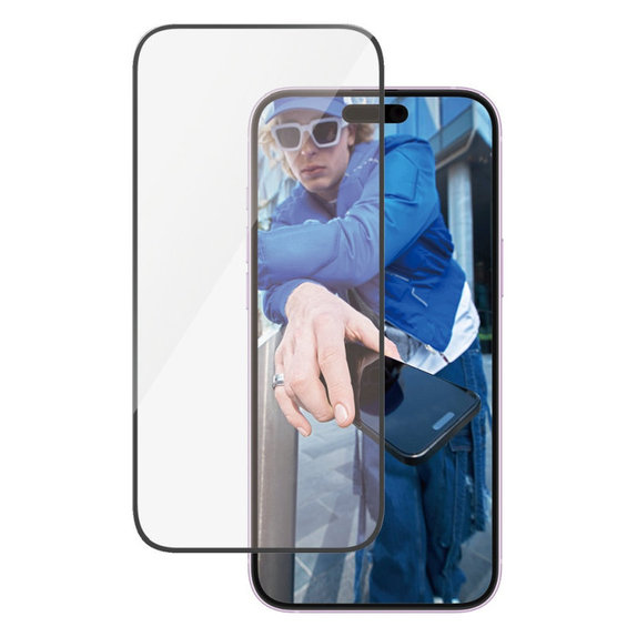 Kaljeno staklo UWF s aplikatorom za iPhone 16 Plus/15 Plus, Crna, PanzerGlass