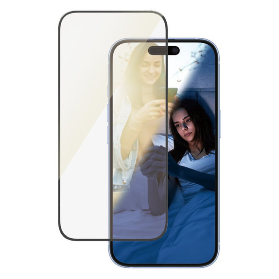 Kaljeno staklo UWF Eyecare s aplikatorom za iPhone 16/15, Crna, PanzerGlass