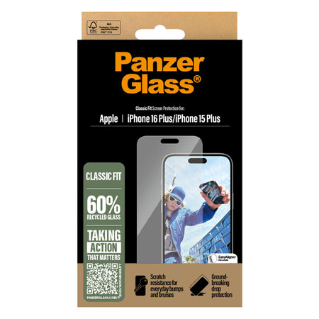 PanzerGlass - Kaljeno Staklo za iPhone 16 Plus, transparentan