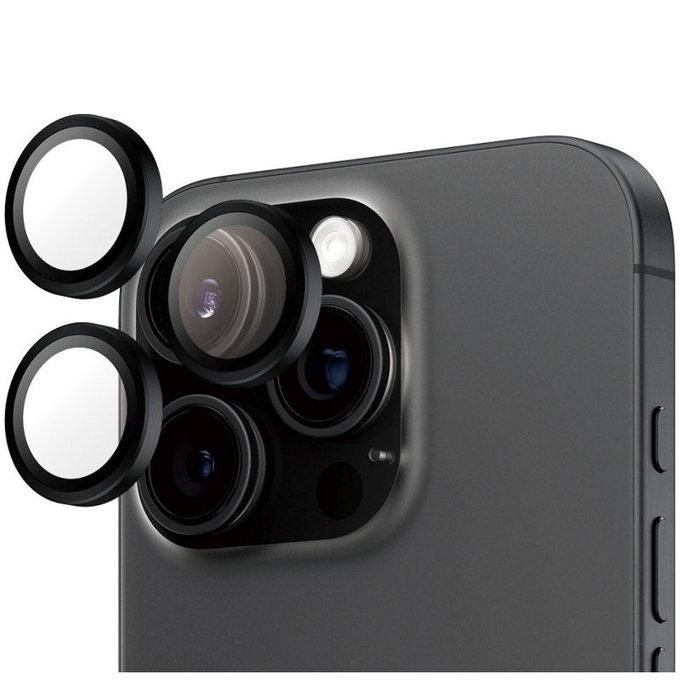 Zaštita objektiva Hoops za iPhone 16 Pro Max/16 Pro, Crna, PanzerGlass