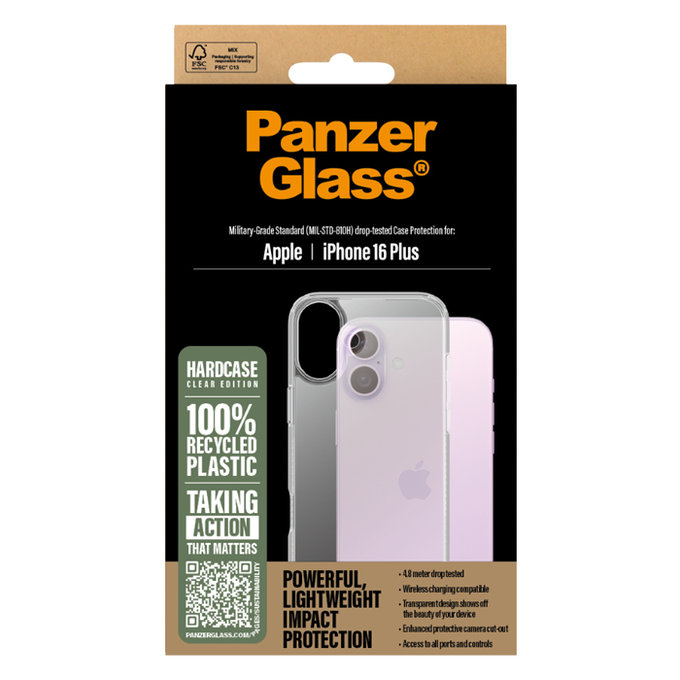 PanzerGlass - Maska HardCase za iPhone 16 Plus, transparentan